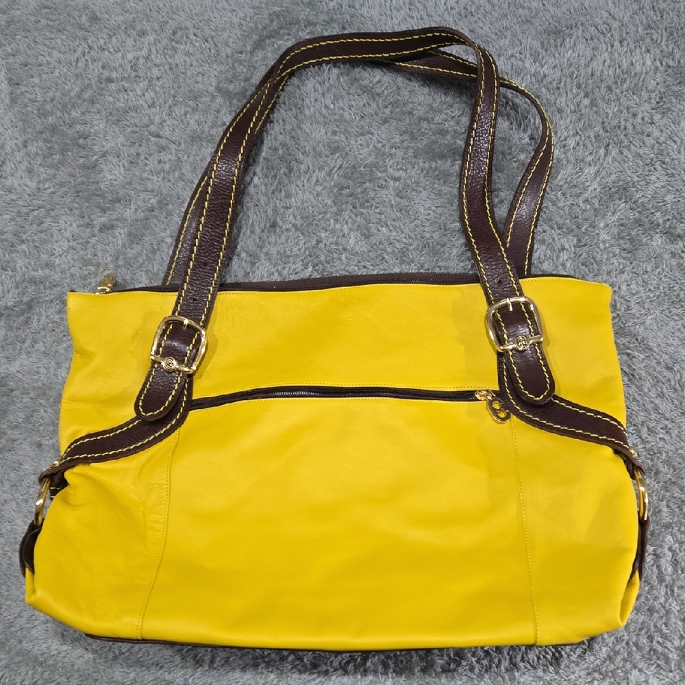 Marino Orlandi Yellow and Brown Shoulder Bag